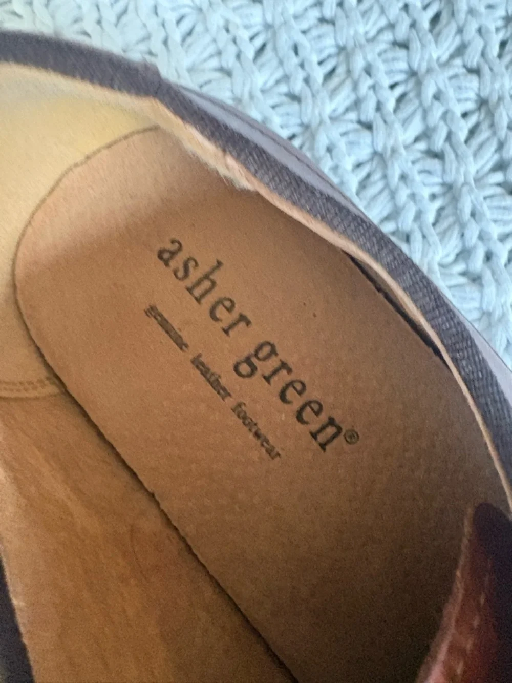 Asher Green Brown Leather Derby Shoes for Men size 10 worn once
